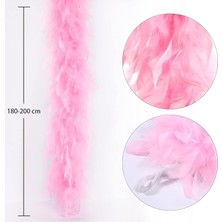 Nessi World Pembe Renk Kabarık Kalın Otriş Boa Tüy 6 cm Genişlik 180-200 cm Uzunluk