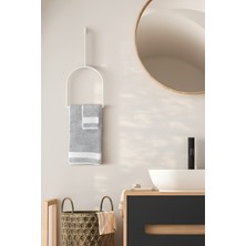 Grandmix Duvar Montajlı Yarı Oval Havlu Askısı Modern Minimalist Metal Banyo Havlu Halkası Banyo Toparlayıcı