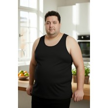 Erdenay Tekstil Büyük Beden Pamuklu Erkek Atleti 6'lı Paket - Siyah