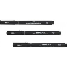 Uniball Pin ( 0.1 ) Fine Line Akrilik Uçlu Kalem Siyah ( 3 Adet )