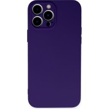 Techno Guru iPhone 13 Pro Max Kılıf Içi Kadife Kaplı Nano Silikon Kapak - Mor