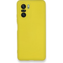 Techno Guru Redmi K40 Kılıf Içi Kadife Kaplı Nano Silikon Kapak - Sarı