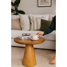 Nord Ahşap Orta Sehpa Tik Ağacı Renk Mantar Sehpa