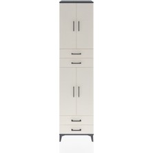 Dienni Hyperion Dolap 5 Raflı 4 Çekmeceli 4 Kapaklı 60X44X243 Antrasit-Aytaşı