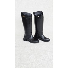 Melinta Shoes Melinta Tokalı Fermuarsız Binici Çizme