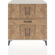 Dienni Hyperion Şifonyer Tek Raflı Tek Çekmeceli 4 Kapaklı 88X44X96 Aytaşı-Çam