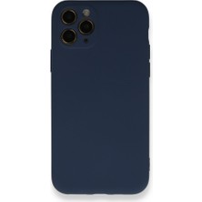 Techno Guru iPhone 11 Pro Kılıf Içi Kadife Kaplı Nano Silikon Kapak - Lacivert