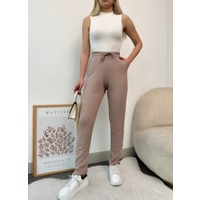 Schlank Kadın Modal Karışımlı Yandan Yırtmaçlı Beli Kordonlu Pantolon