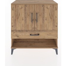 Dienni Hyperion Şifonyer 3 Raflı Tek Çekmeceli 2 Kapaklı 88X44X96 Çam-Çam