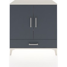 Dienni Hyperion Şifonyer 3 Raflı Tek Çekmeceli 2 Kapaklı 88X44X96 Aytaşı-Antrasit