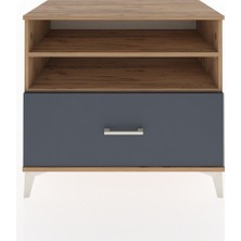 Dienni Hyperion Şifonyer 2 Raflı Tek Çekmeceli 88X44X80 Çam-Antrasit