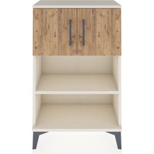 Dienni Arges Komodin 2 Raflı 2 Kapaklı 60X30X96 Aytaşı-Çam