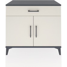 Dienni Hyperion Şifonyer 2 Raflı Tek Çekmeceli 2 Kapaklı 88X44X80 Antrasit-Aytaşı