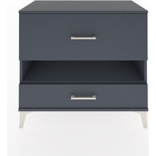 Dienni Hyperion Şifonyer Tek Raflı 2 Çekmeceli 88X44X80 Antrasit-Antrasit