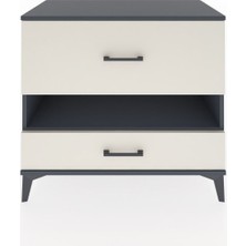 Dienni Hyperion Şifonyer Tek Raflı 2 Çekmeceli 88X44X80 Antrasit-Aytaşı