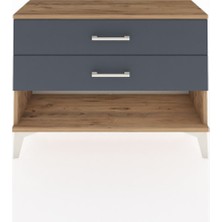Dienni Arges Şifonyer 2 Çekmeceli 88X30X64 Çam-Antrasit