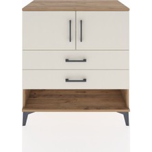 Dienni Hyperion Şifonyer 2 Raflı 2 Çekmeceli 2 Kapaklı 88X44X96 Çam-Aytaşı