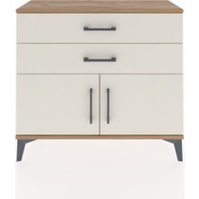 Dienni Arges Şifonyer Tek Raflı 2 Çekmeceli 2 Kapaklı 88X30X80 Çam-Aytaşı