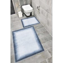 Home Kaymaz Tabanlı Suya Dayanıklı Dijital Baskılı Banyo Paspası Takımı | Bordo Halı 1508