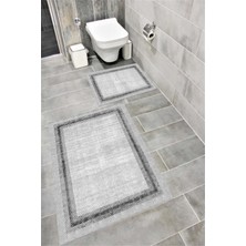 Home Su Emici Yumuşak Kaymaz Taban Sünger Dolgulu Yıkanabilir Dekoratif Banyo Paspası Takımı 1161