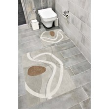 Home Su Emici Yumuşak Kaymaz Taban Sünger Dolgulu Yıkanabilir Dekoratif Banyo Paspası TAKIMI-1133