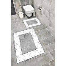 Home Su Emici Yumuşak Kaymaz Taban Sünger Dolgulu Yıkanabilir Dekoratif Banyo Paspası Takımı Moliva