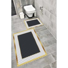 Home Su Emici Yumuşak Kaymaz Taban Sünger Dolgulu Pamuksu Doku Yıkanabilir Dekoratif Banyo Paspası 1246