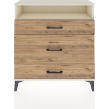 Dienni Arges Şifonyer Tek Raflı 3 Çekmeceli 88X30X96 Aytaşı-Çam