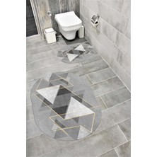 Home Su Emici Yumuşak Kaymaz Taban Sünger Dolgulu Yıkanabilir Dekoratif Banyo Paspası TAKIMI-1131