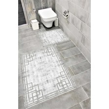 Home Su Emici Yumuşak Kaymaz Taban Sünger Dolgulu Yıkanabilir Dekoratif Banyo Paspası Takımı Fast