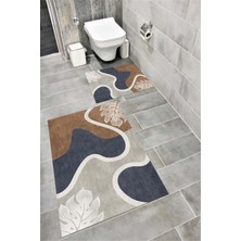 Home Su Emici Yumuşak Kaymaz Taban Sünger Dolgulu Yıkanabilir Dekoratif Banyo Paspası Takımı 1136