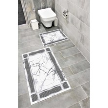 Home Su Emici Yumuşak Kaymaz Taban Sünger Dolgulu  Yıkanabilir Dekoratif Banyo Paspası 1002