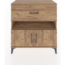 Dienni Hyperion Şifonyer 2 Raflı Tek Çekmeceli 2 Kapaklı 88X44X96 Çam-Çam