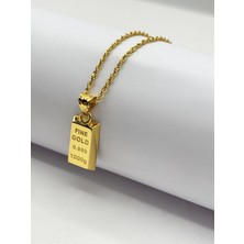 Diamine Pırlanta 14 Ayar Altın Halat Zincir Mini Külçe Kolye