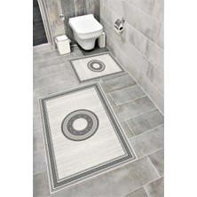 Home Su Emici Yumuşak Kaymaz Taban Sünger Dolgulu Yıkanabilir Dekoratif Banyo Paspası Takımı Greek