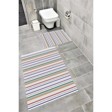 Home Su Emici Yumuşak Kaymaz Taban Sünger Dolgulu Pamuksu Doku Yıkanabilir Dekoratif Banyo Paspası 1325