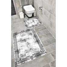 Home Su Emici Yumuşak Kaymaz Taban Sünger Dolgulu Yıkanabilir Dekoratif Banyo Paspası Takımı EHL59