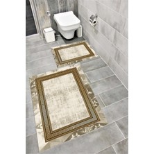 Home Su Emici Yumuşak Kaymaz Taban Sünger Dolgulu  Yıkanabilir Dekoratif Banyo Paspası 1070
