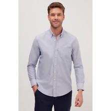 Tudors Erkek Regular Fit Klasik Kesim Premium Oxford %100 Pamuk Lacivert Gömlek