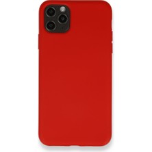 Techno Guru iPhone 11 Pro Max Kılıf Içi Kadife Kaplı Nano Silikon Kapak - Kırmızı