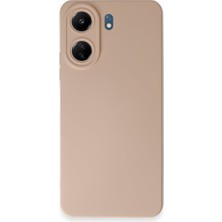 Techno Guru Redmi 13C Kılıf Içi Kadife Kaplı Nano Silikon Kapak - Pudra