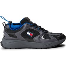 Tommy Hilfiger Tjm Runner Mıx Materıal Siyah Erkek Sneaker