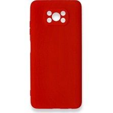 Techno Guru Poco X3 Pro Kılıf Içi Kadife Kaplı Nano Silikon Kapak - Kırmızı