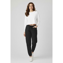 Manga Moda Paçası Lastikli Eşofman Altı Öfç Siyah