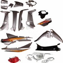 Motobisavm Kaporta Set [gümüş] [far+Stop+Sinyal Dahil] [kalıpso - Çelik] Cub