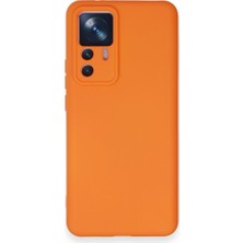 Techno Guru Xiaomi Mi 12T Pro Kılıf Içi Kadife Kaplı Nano Silikon Kapak - Turuncu