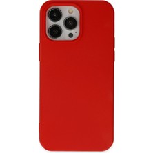 Techno Guru iPhone 14 Pro Max Kılıf Içi Kadife Kaplı Nano Silikon Kapak - Kırmızı