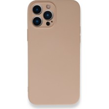 Techno Guru iPhone 13 Pro Max Kılıf Içi Kadife Kaplı Nano Silikon Kapak - Pudra
