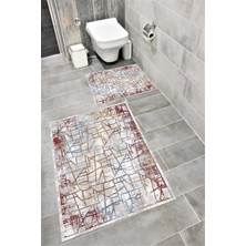 Home Su Emici Yumuşak Kaymaz Taban Sünger Dolgulu Yıkanabilir Dekoratif Banyo Paspası TAKIMI-1171