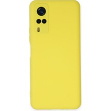 Techno Guru Vivo Y31 2021 Kılıf Içi Kadife Kaplı Nano Silikon Kapak - Sarı